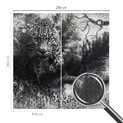 Samolepilna fototapeta za spalnico z abstraktnim motivom leopardov