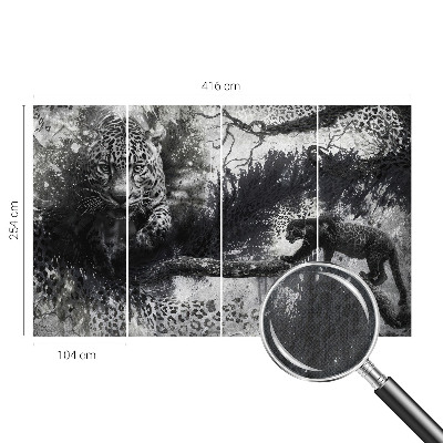 Samolepilna fototapeta za spalnico z abstraktnim motivom leopardov