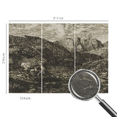 Otroška fototapeta z motivom gorskega potovanja