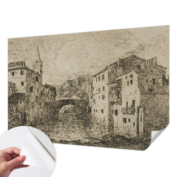 Samolepilna fototapeta z motivom mestne panorame