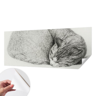 3D fototapeta s tiskom zvite mačke