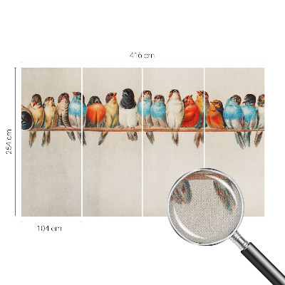 Fototapeta za otroško sobo z motivom ptic na veji