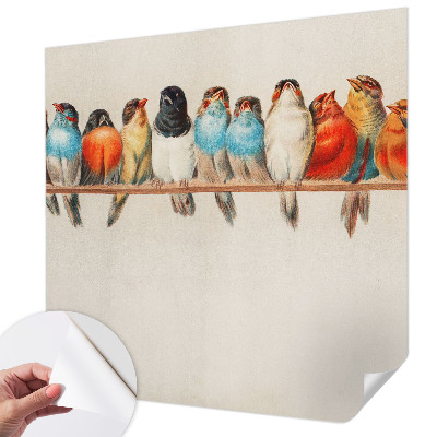 Fototapeta za otroško sobo z motivom ptic na veji