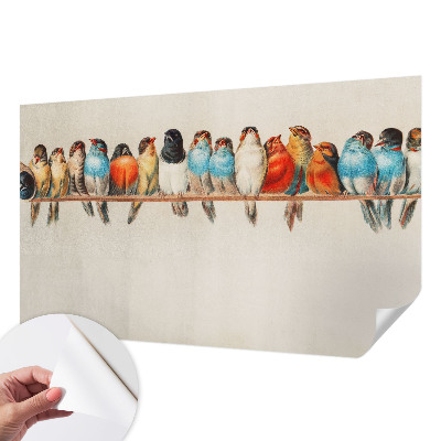 Fototapeta za otroško sobo z motivom ptic na veji