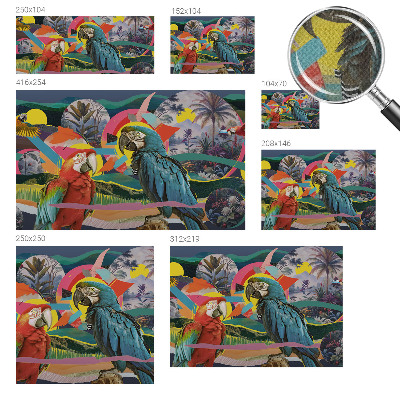 Samolepilna fototapeta za dnevno sobo Eksotične ptice