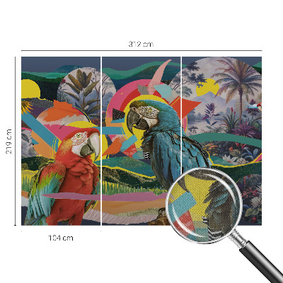 Samolepilna fototapeta za dnevno sobo Eksotične ptice