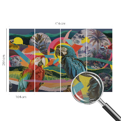 Samolepilna fototapeta za dnevno sobo Eksotične ptice