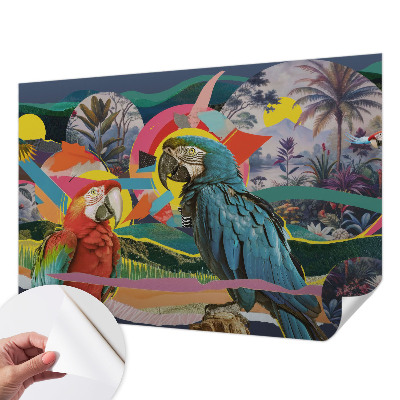 Samolepilna fototapeta za dnevno sobo Eksotične ptice