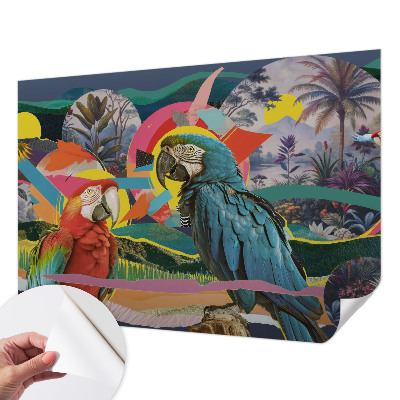 Samolepilna fototapeta za dnevno sobo Eksotične ptice