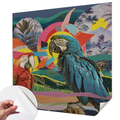 Samolepilna fototapeta za dnevno sobo Eksotične ptice
