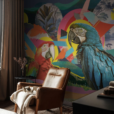 Samolepilna fototapeta za dnevno sobo Eksotične ptice