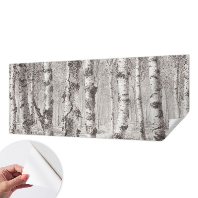 Samolepilna fototapeta za spalnico z motivom brezovega gozda
