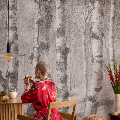 Samolepilna fototapeta za spalnico Brezov gozd