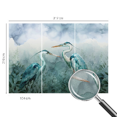 Samolepilna fototapeta za dnevno sobo z motivom ptic in narave
