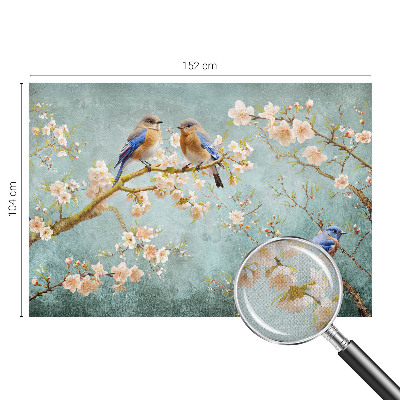 Samolepilna fototapeta za spalnico z motivom pomladnih ptic