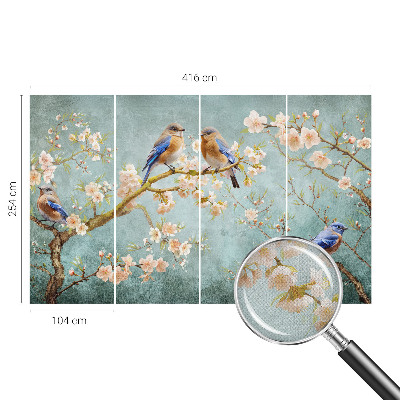 Samolepilna fototapeta za spalnico Pomladne ptice