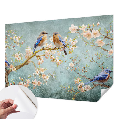 Samolepilna fototapeta za spalnico Pomladne ptice