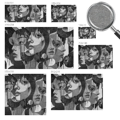 Samolepilna fototapeta za dnevno sobo Ženski obrazi