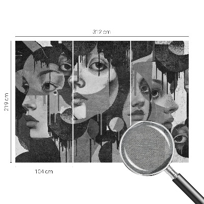 Samolepilna fototapeta za dnevno sobo Ženski obrazi