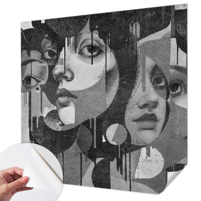 Samolepilna fototapeta za dnevno sobo Ženski obrazi