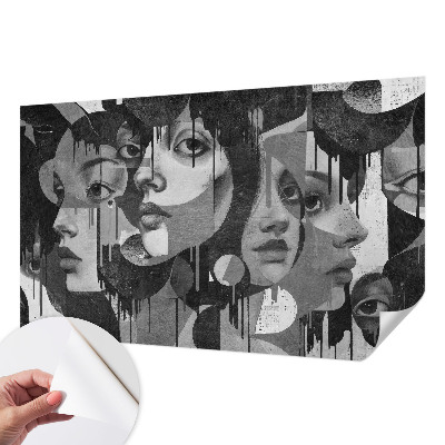 Samolepilna fototapeta za dnevno sobo Ženski obrazi