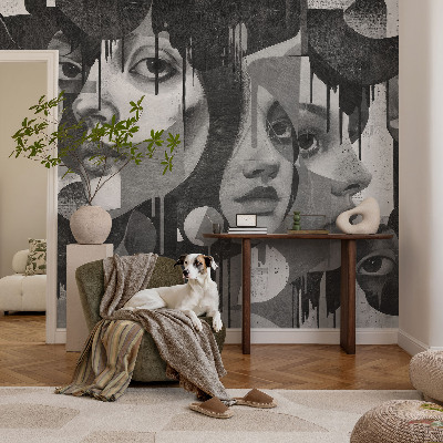 Samolepilna fototapeta za dnevno sobo Ženski obrazi