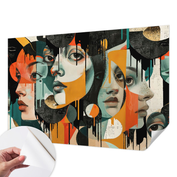 Samolepilna fototapeta za spalnico Barviti obrazi