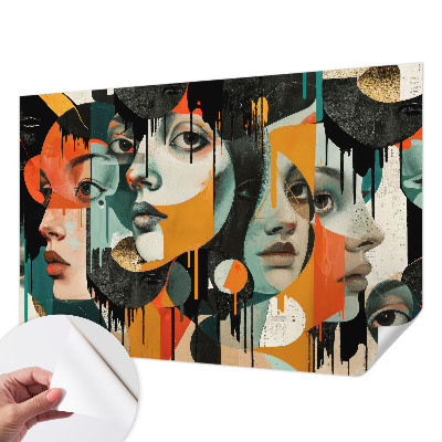 Samolepilna fototapeta za spalnico Barviti obrazi