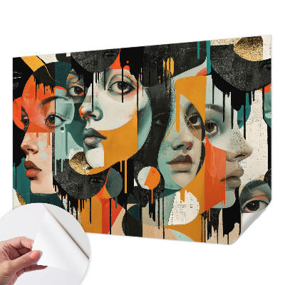 Samolepilna fototapeta za spalnico Barviti obrazi