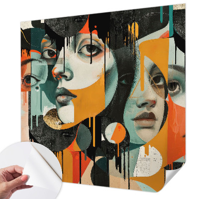 Samolepilna fototapeta za spalnico Barviti obrazi