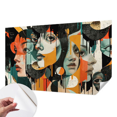 Samolepilna fototapeta za spalnico Barviti obrazi