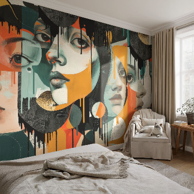 Samolepilna fototapeta za spalnico Barviti obrazi