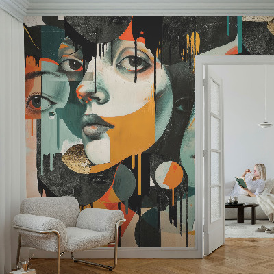 Samolepilna fototapeta za spalnico Barviti obrazi