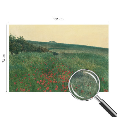 Samolepilna fototapeta za dnevno sobo z motivom makovih polj