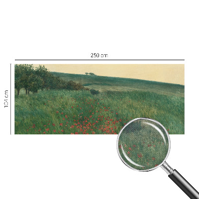 Samolepilna fototapeta za dnevno sobo z motivom makovih polj