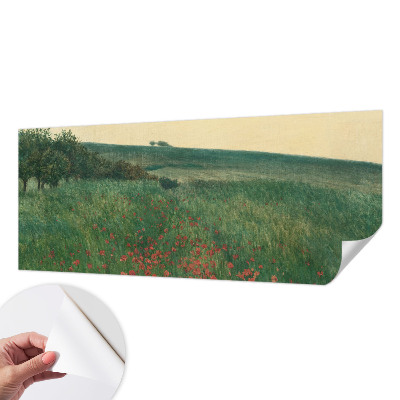 Samolepilna fototapeta za dnevno sobo z motivom makovih polj