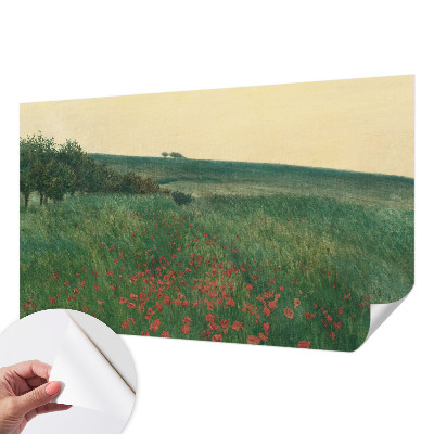 Samolepilna fototapeta za dnevno sobo z motivom makovih polj