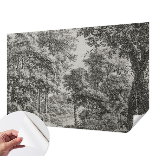 Samolepilna fototapeta za spalnico z motivom gozdne pokrajine