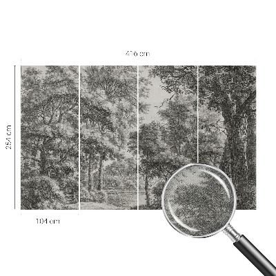 Samolepilna fototapeta za spalnico z motivom gozdne pokrajine