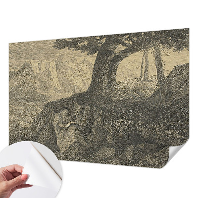 Samolepilna fototapeta za dnevno sobo z motivom »Branje znaka«