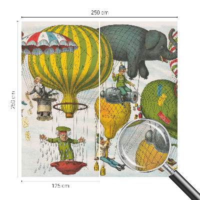 3D fototapeta z motivom potovanja z balonom