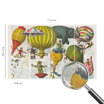 3D fototapeta z motivom potovanja z balonom