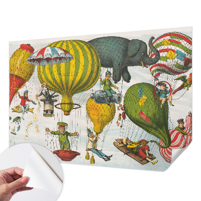 3D fototapeta z motivom potovanja z balonom