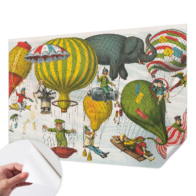 3D fototapeta z motivom potovanja z balonom