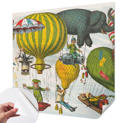 3D fototapeta z motivom potovanja z balonom