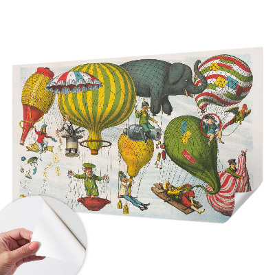 3D fototapeta z motivom potovanja z balonom