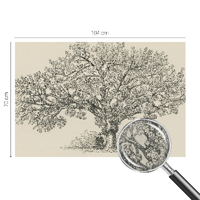 Samolepilna fototapeta za dnevno sobo z ilustracijo drevesa