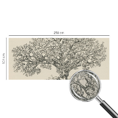 Samolepilna fototapeta za dnevno sobo z ilustracijo drevesa