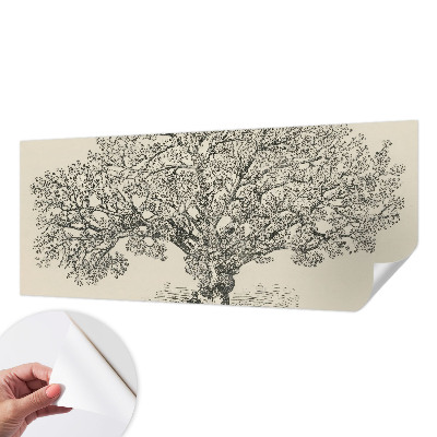 Samolepilna fototapeta za dnevno sobo z ilustracijo drevesa