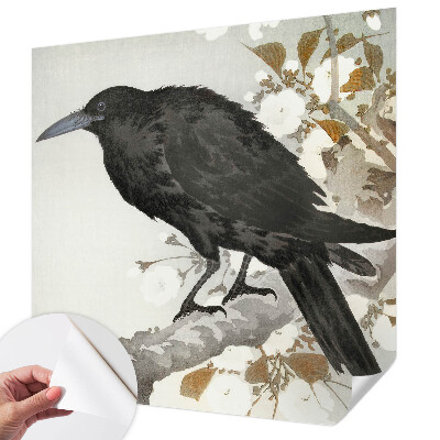 Otroška fototapeta s krokarjem med cvetjem
